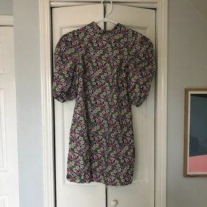 River Island short sleeve poplin puff sleeve dress floral